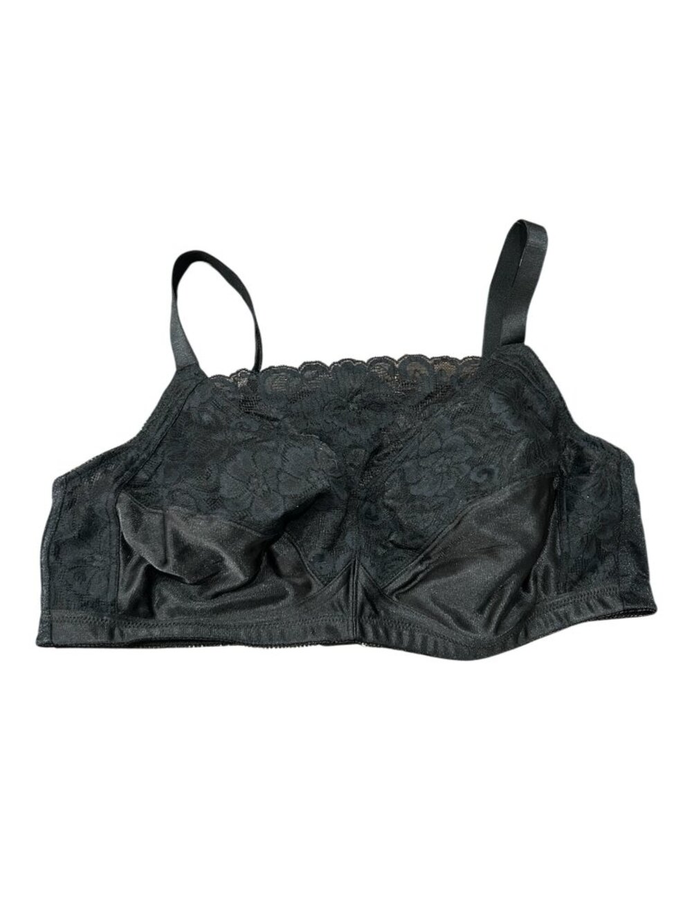 Amoena Isabel SB Black Lace Bra SZ 42D Adjustable Hook Back Minimalist Chic NWT